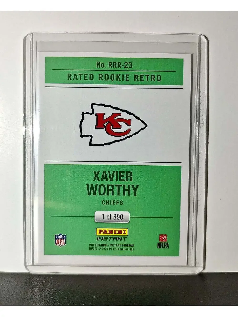 Xavier Worthy Rookie 2024 Panini Rated Rookie Retro NFL #23 KC Chiefs 1 of 890